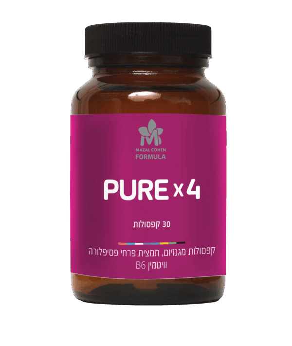 PURE x4 – ארבעה סוגי מגנזיום, תמצית פרחי פסיפלורה וויטמין 6B
